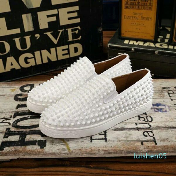 luxury designer red bottom loafers men women genuine leather slip on platform casual sneakers spikes wedding party flats men shoes 35-46l05, Black
luxury designer red bottom loafers men women genuine leather slip on platform casual sneakers spikes wedding party flats men shoes 35-46l05, Black
