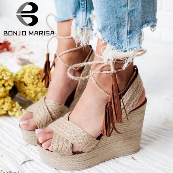 bonjomarisa female summer platform open toe fringe wedges open toe sandals women party ankle strap shoes woman, Black
bonjomarisa female summer platform open toe fringe wedges open toe sandals women party ankle strap shoes woman, Black