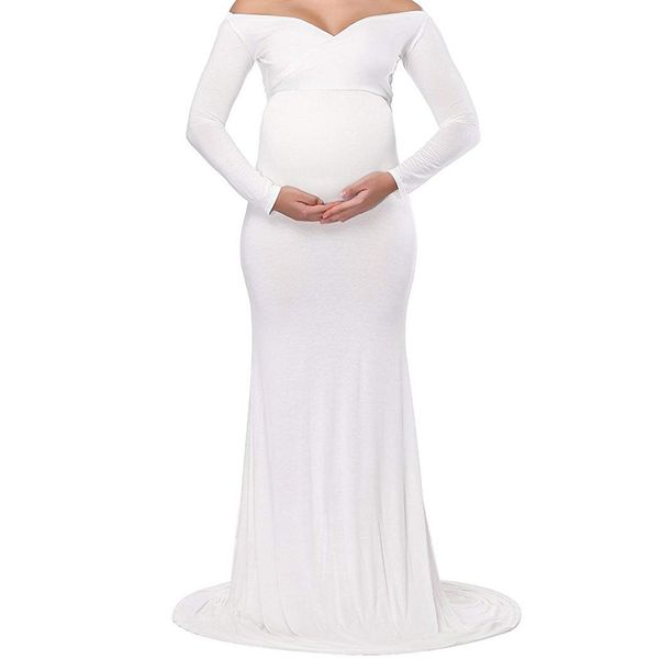lonsant maternity dress women solid color dress party floor length long dress shoulderless women pgraphy clothing, White
lonsant maternity dress women solid color dress party floor length long dress shoulderless women pgraphy clothing, White