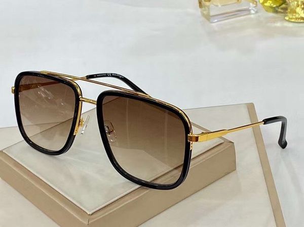 square sungalsses metal gold black frame brown gradient lens gafas de sol men pilot sunglasses with box, White;black
square sungalsses metal gold black frame brown gradient lens gafas de sol men pilot sunglasses with box, White;black