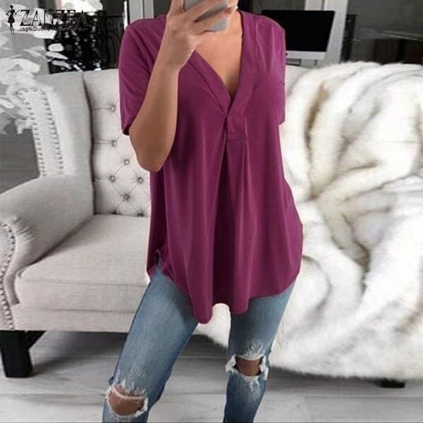 sexy v шеи блуза zanzea женщины с коротким рукавом blusas 2019 fashion party сыпучие туники топы summer casual solid рубашка платье женский, White
sexy v шеи блуза zanzea женщины с коротким рукавом blusas 2019 fashion party сыпучие туники топы summer casual solid рубашка платье женский, White