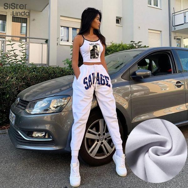 sisterlinda letter print streetwear pant sweatpants women high waist drawstring jogger pants dancing trousers for women 2020 new, Black;white
sisterlinda letter print streetwear pant sweatpants women high waist drawstring jogger pants dancing trousers for women 2020 new, Black;white