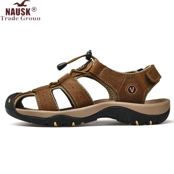 nausk new male shoes genuine leather men sandals summer men shoes beach sandals man fashion outdoor casual sneakers size 48, Black
nausk new male shoes genuine leather men sandals summer men shoes beach sandals man fashion outdoor casual sneakers size 48, Black