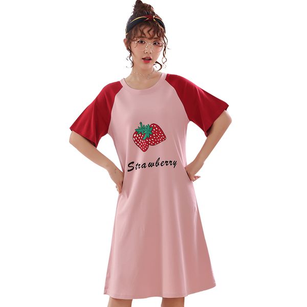 summer knitted cotton nightwear women night dress nightgown cartoon short sleeve casual loose plus size ladies sleepwear, Black;red
summer knitted cotton nightwear women night dress nightgown cartoon short sleeve casual loose plus size ladies sleepwear, Black;red