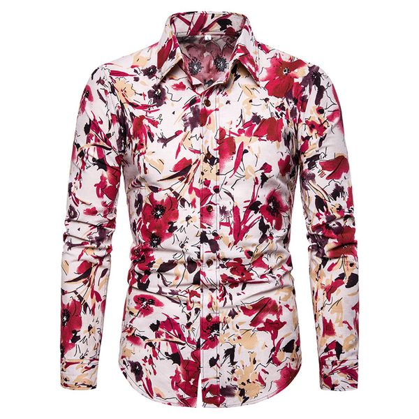 2019 spring autumn new long sleeve floral men shirt plus size camisa masculina slim fit long sleeve mens dress shirts chemise, White;black
2019 spring autumn new long sleeve floral men shirt plus size camisa masculina slim fit long sleeve mens dress shirts chemise, White;black