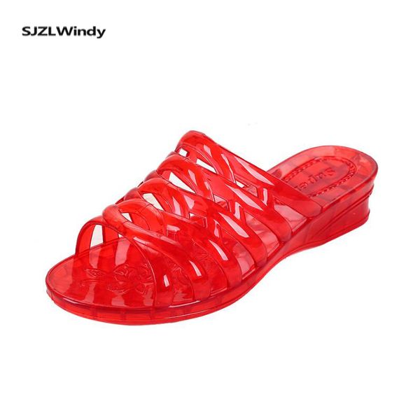 new wedge heel slippers female word slippers crystal plastic mom jelly middle-aged and elderly comfortable casual shoes, Black
new wedge heel slippers female word slippers crystal plastic mom jelly middle-aged and elderly comfortable casual shoes, Black
