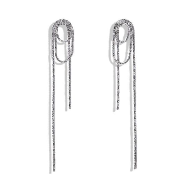 silver color long crystal tassel dangle earrings vintage women wedding drop earing brinco fashion jewelry
silver color long crystal tassel dangle earrings vintage women wedding drop earing brinco fashion jewelry