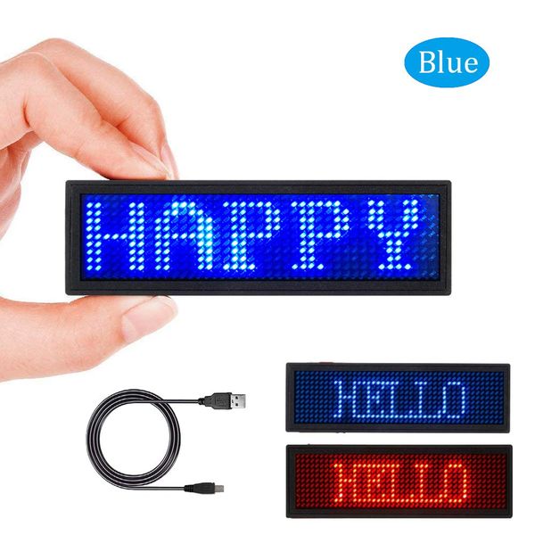 led name tag, led бейдж перезаряжаемый светодиодный визитка экран с 44x11 пикселей usb программирование цифровой дисплей-синий
led name tag, led бейдж перезаряжаемый светодиодный визитка экран с 44x11 пикселей usb программирование цифровой дисплей-синий