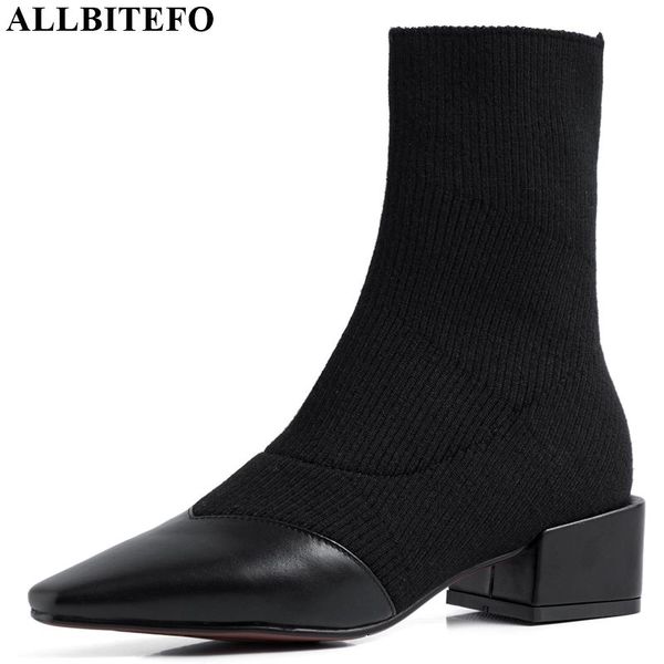 allbitefo genuine leather knitting wool women boots high heels mid-calf boots for ladies winter girl shoes long, Black
allbitefo genuine leather knitting wool women boots high heels mid-calf boots for ladies winter girl shoes long, Black