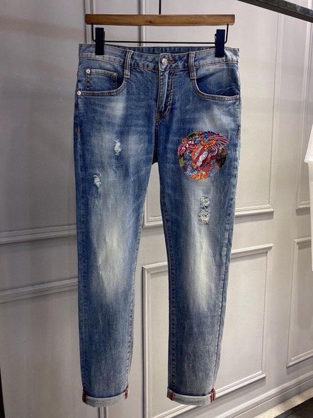 bh03461 fashion men's jeans 2020 runway european design party style men's clothing, Blue
bh03461 fashion men's jeans 2020 runway european design party style men's clothing, Blue