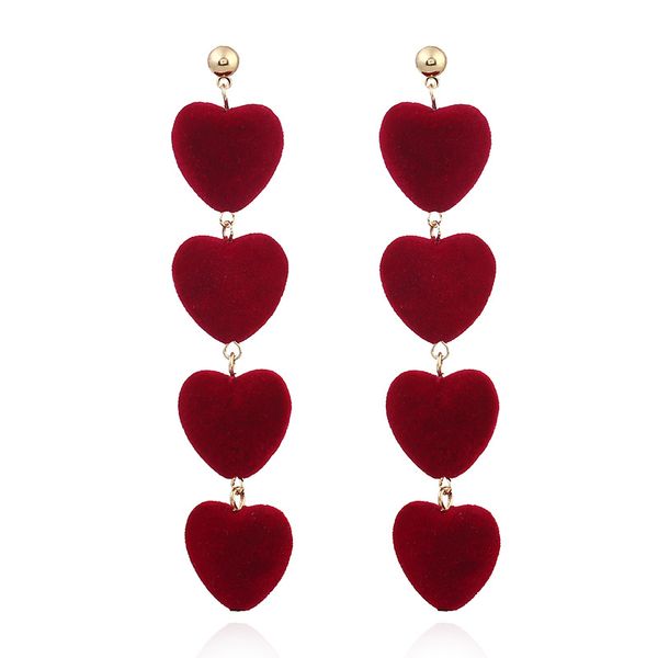 new fashion luxury love long red flannel earrings personality girl series dangle earrings, Golden
new fashion luxury love long red flannel earrings personality girl series dangle earrings, Golden