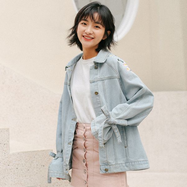 jeans jacket women oversized long sleeve denim jackets coats casual loose embroidery blue jacket spring single breasted casaco, Black;brown
jeans jacket women oversized long sleeve denim jackets coats casual loose embroidery blue jacket spring single breasted casaco, Black;brown