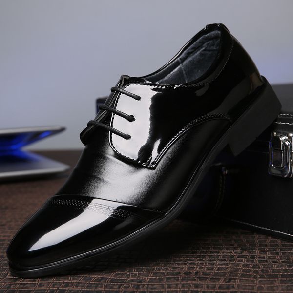 2019 spring new style men's shoes pointed-toe lace-up business formal wear men's leather shoes trend england fashion, Black
2019 spring new style men's shoes pointed-toe lace-up business formal wear men's leather shoes trend england fashion, Black