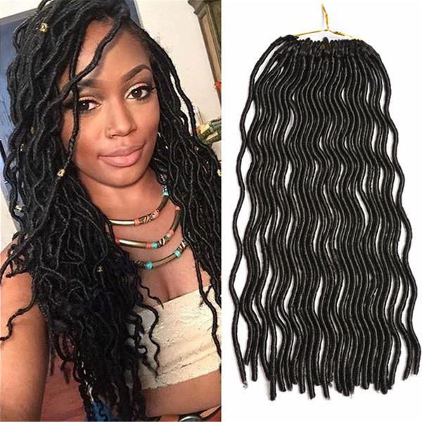 20'' wavy faux locs crochet synthetic braiding hair soft curly fauxlocs havana mambo twist kanekalon hair extensions braids dreadl, Black
20'' wavy faux locs crochet synthetic braiding hair soft curly fauxlocs havana mambo twist kanekalon hair extensions braids dreadl, Black