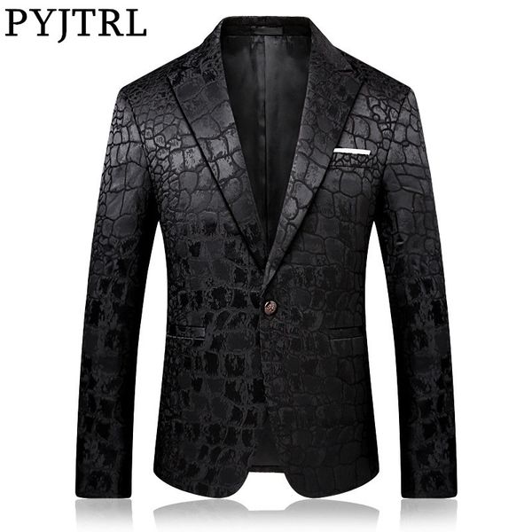 pyjtrl trend male quality fashion casual jacquard blazers blazer men veste costume homme, White;black
pyjtrl trend male quality fashion casual jacquard blazers blazer men veste costume homme, White;black