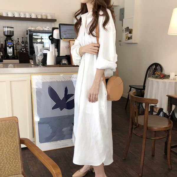 women dress solid color buttons oversize ladies evening summer long sleeve casual fashion party plus size, Black;gray
women dress solid color buttons oversize ladies evening summer long sleeve casual fashion party plus size, Black;gray