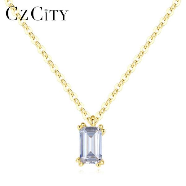 czcity solid pure 14k gold emeraldcut pendant necklace for women wedding engagement yellow gold fine jewelry au 585 colar n14154, Silver
czcity solid pure 14k gold emeraldcut pendant necklace for women wedding engagement yellow gold fine jewelry au 585 colar n14154, Silver
