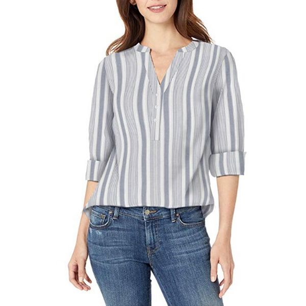 work long sleeves spring autumn women shirt print casual v neck front buttons daily loose fashion shopping party dating, White
work long sleeves spring autumn women shirt print casual v neck front buttons daily loose fashion shopping party dating, White