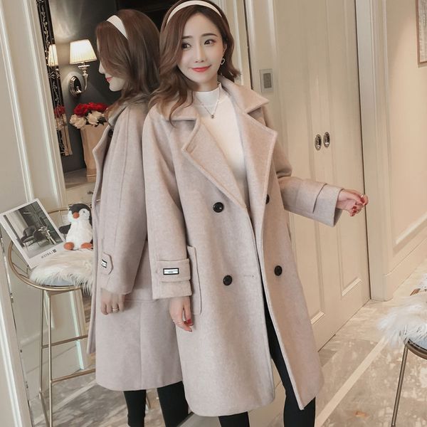 new 2019 autumn and winter woolen coat female mid-long blends women's popular outerwear woolen coat, Black
new 2019 autumn and winter woolen coat female mid-long blends women's popular outerwear woolen coat, Black