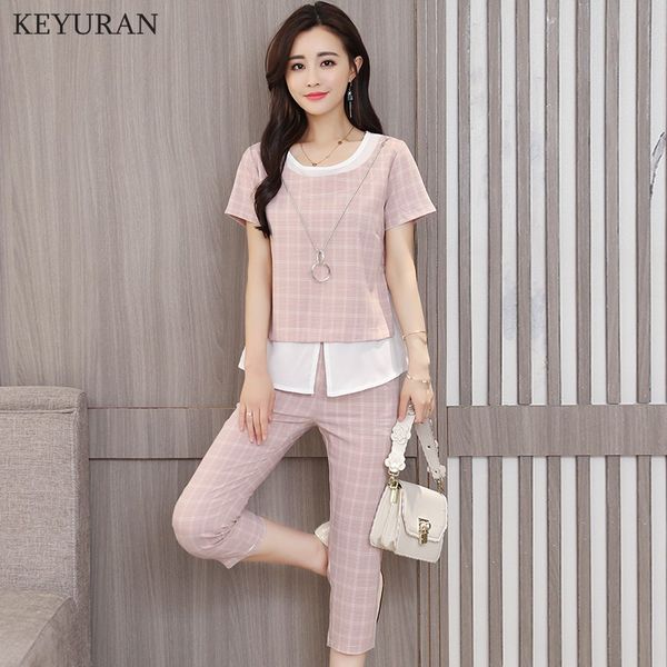 fashion plaid summer new pants elegant temperament thin two piece sets feminina classical office work women's slim suit 3440, White
fashion plaid summer new pants elegant temperament thin two piece sets feminina classical office work women's slim suit 3440, White