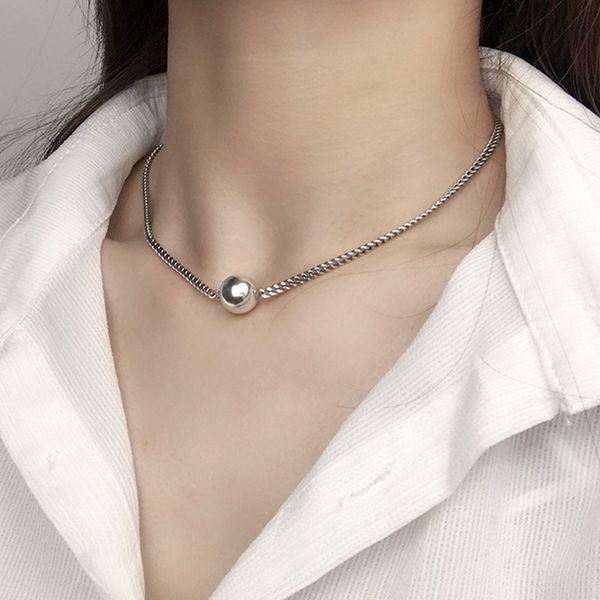 korean big ball polished choker necklace 925 sterling silver woman fashion pendant charm vintage silver female necklace jewelry, Golden;silver
korean big ball polished choker necklace 925 sterling silver woman fashion pendant charm vintage silver female necklace jewelry, Golden;silver