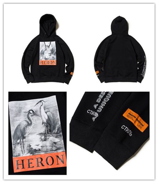 crane print sweatshirts men women hip hop heron preston hoodie pullover street black heron preston sweatshirt women's men 2019 new