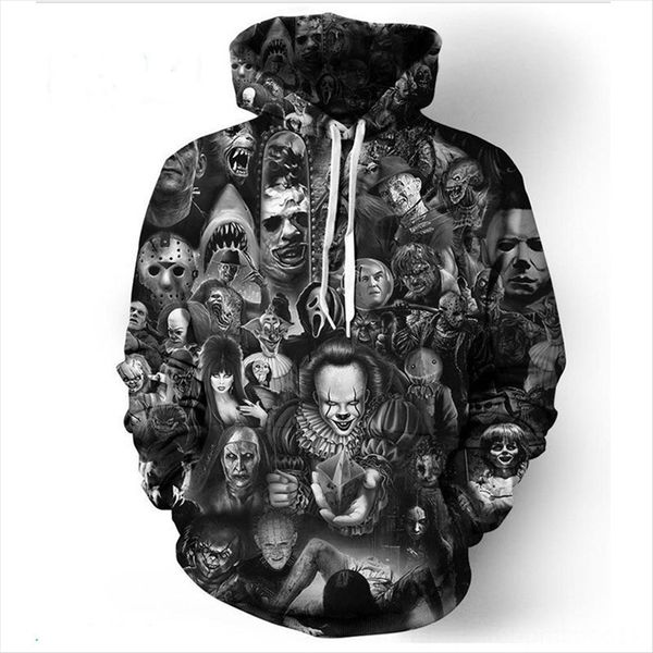 2019 clown 3d printing sweater men's ball suit digital couple wear digital large size hoodie women's baseball suit couple wear, White
2019 clown 3d printing sweater men's ball suit digital couple wear digital large size hoodie women's baseball suit couple wear, White