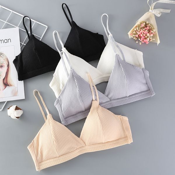 bras 2021 striped cotton double-breasted girl underwear bra vertical thread wrapped chest bottom without rim strap, Red;black
bras 2021 striped cotton double-breasted girl underwear bra vertical thread wrapped chest bottom without rim strap, Red;black