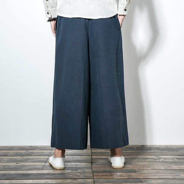 autumn new men comfortable cotton linen wide leg pants japan style punk style male fashion casual loose trousers skirt pant, Black
autumn new men comfortable cotton linen wide leg pants japan style punk style male fashion casual loose trousers skirt pant, Black