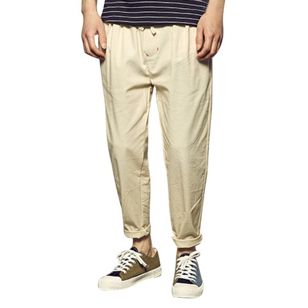 men pants solid summer men solid linen pants elastic soft ankle-length casual loose plus size fashion c0413, Black
men pants solid summer men solid linen pants elastic soft ankle-length casual loose plus size fashion c0413, Black