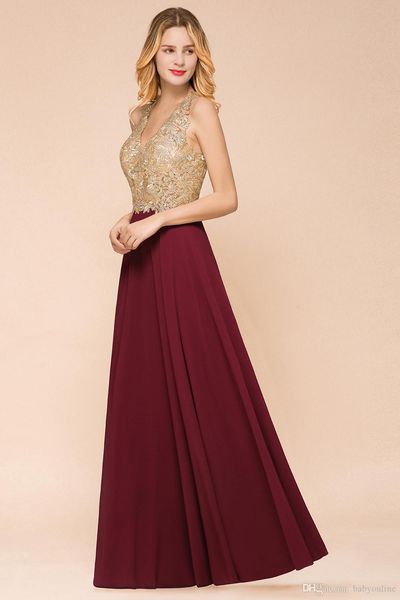 sell burgundy prom dresses gold appliques a line sleeveless sheer backless long vestidos evening gowns cps1452, Black
sell burgundy prom dresses gold appliques a line sleeveless sheer backless long vestidos evening gowns cps1452, Black
