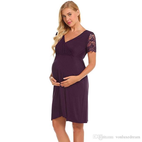 summer pregnant women dress ruffled casual maternity lace short sleeve stitching feeding dress mother breastfeeding solid color clothing, Black;red
summer pregnant women dress ruffled casual maternity lace short sleeve stitching feeding dress mother breastfeeding solid color clothing, Black;red