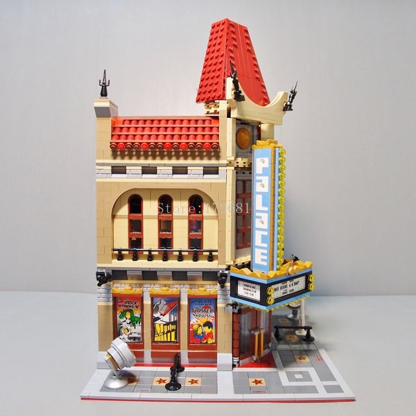 In Stock 15006 Palace Cinema City Series Building Blocks Bricks Educational Toys Compatible 10232 Classic House Architecture Toy