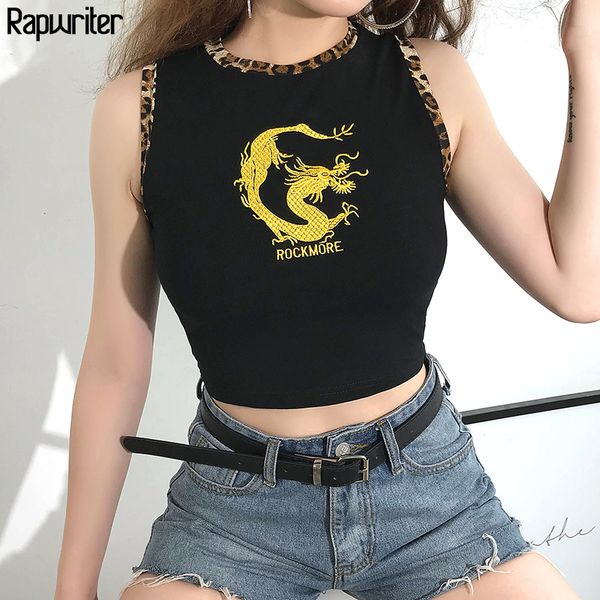rapwriter high street skinny dragon embroidery patchwork leopard tank women 2019 summer sleeveless slim stretch crop, White
rapwriter high street skinny dragon embroidery patchwork leopard tank women 2019 summer sleeveless slim stretch crop, White
