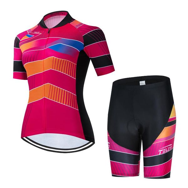 fashion lady cycling clothing summer short sleeve jersey set women mtb cycling kit color stripes breathable road bike clothes, Black;blue
fashion lady cycling clothing summer short sleeve jersey set women mtb cycling kit color stripes breathable road bike clothes, Black;blue