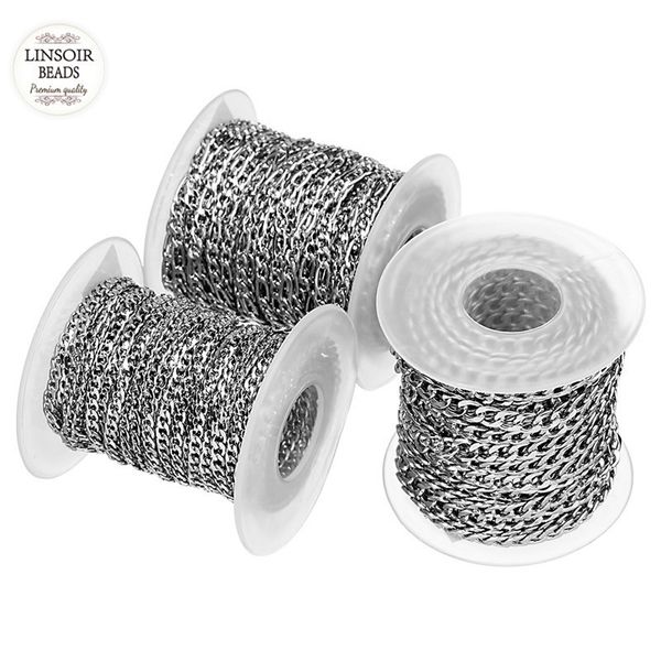 10yards/roll 3mm 4mm 5mm width silver tone stainless steel bulk chain men's figaro chain for necklaces bracelets jewelry making
10yards/roll 3mm 4mm 5mm width silver tone stainless steel bulk chain men's figaro chain for necklaces bracelets jewelry making