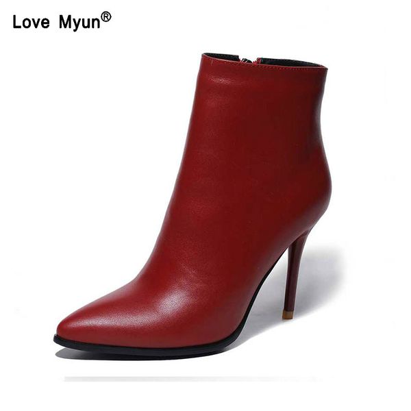 boots fashion ankle genuine leather spring autumn thin high heels pointed toe party wedding shoes women uik90, Black
boots fashion ankle genuine leather spring autumn thin high heels pointed toe party wedding shoes women uik90, Black