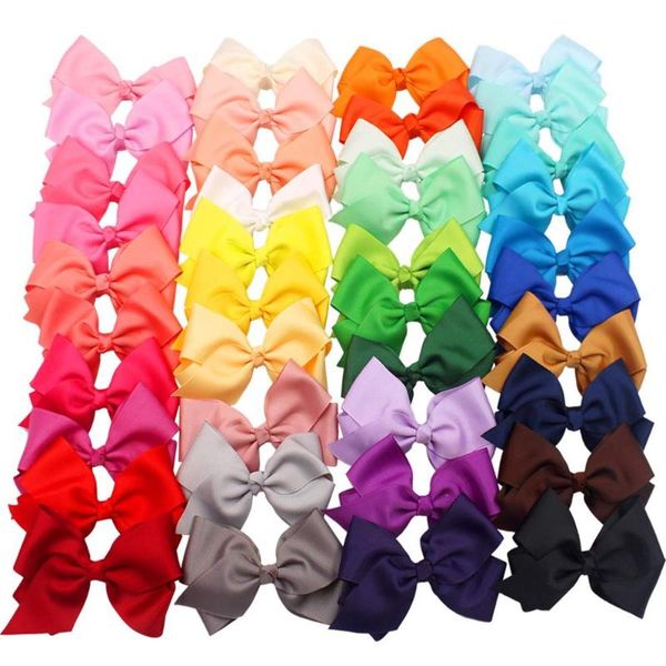 40 colors/set 4" hair bows clips girls pigtail bows alligator clips for baby girls fine hair infants, Slivery;white
40 colors/set 4" hair bows clips girls pigtail bows alligator clips for baby girls fine hair infants, Slivery;white