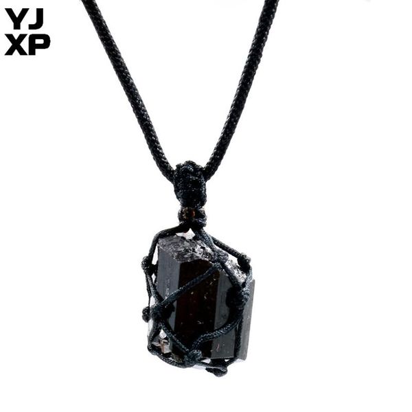 yjxp 1 pcs black wrapped natural tourmaline stone weave pendant necklace unique irregular pendant rope chain jewelry making, Silver
yjxp 1 pcs black wrapped natural tourmaline stone weave pendant necklace unique irregular pendant rope chain jewelry making, Silver