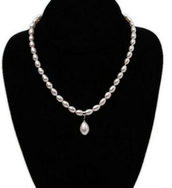 details about natural 7-9mm white rice freshwater pearl necklace with pearl pendant choker 17", Silver
details about natural 7-9mm white rice freshwater pearl necklace with pearl pendant choker 17", Silver