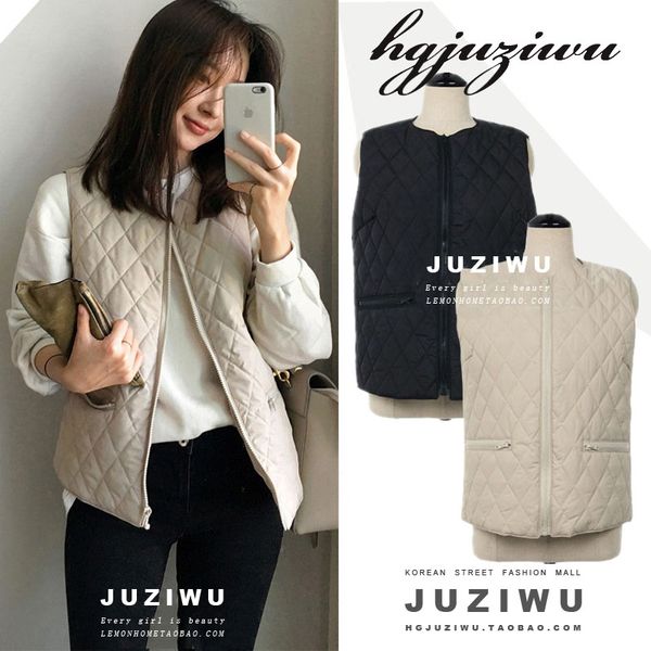 new autumn winter women o-neck zipper short cotton vest sleeveless wadded jacket, Black;white
new autumn winter women o-neck zipper short cotton vest sleeveless wadded jacket, Black;white