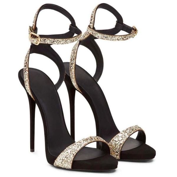 2019 new occident stage show glitter banquet shoes women sandals high heeled open toes vogue summer heels ankle buckle 12cm, Black
2019 new occident stage show glitter banquet shoes women sandals high heeled open toes vogue summer heels ankle buckle 12cm, Black