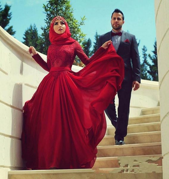 red muslim evening dresses a-line long sleeves chiffon lace formal islamic scarf dubai saudi arabic long prom evening gown, Black;red
red muslim evening dresses a-line long sleeves chiffon lace formal islamic scarf dubai saudi arabic long prom evening gown, Black;red