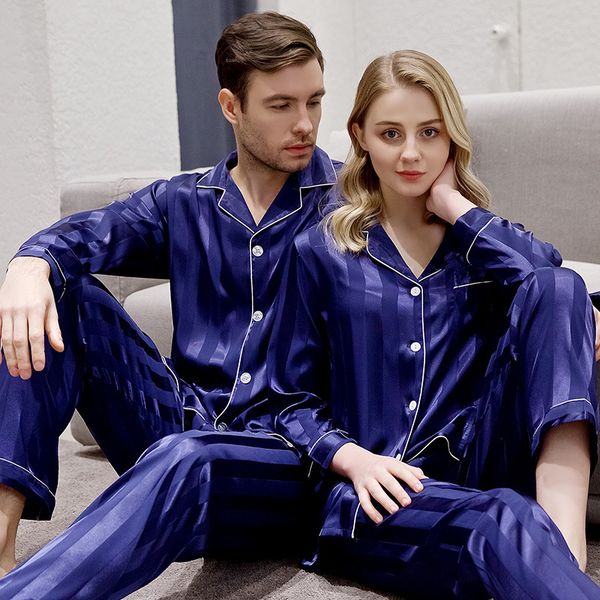 2pcs pajamas set lovers sleepwear satin striped nightwear kimono gown silky men nightgown pyjamas casual home clothes bathrobe, Black;brown
2pcs pajamas set lovers sleepwear satin striped nightwear kimono gown silky men nightgown pyjamas casual home clothes bathrobe, Black;brown