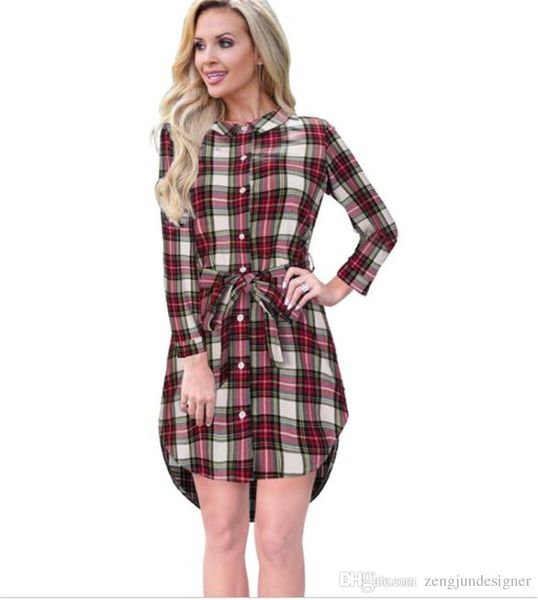 plaid print womens summer shirt dresses lapel neck a line long sleeve fashion clothing sashes casual apparel, Black;gray
plaid print womens summer shirt dresses lapel neck a line long sleeve fashion clothing sashes casual apparel, Black;gray