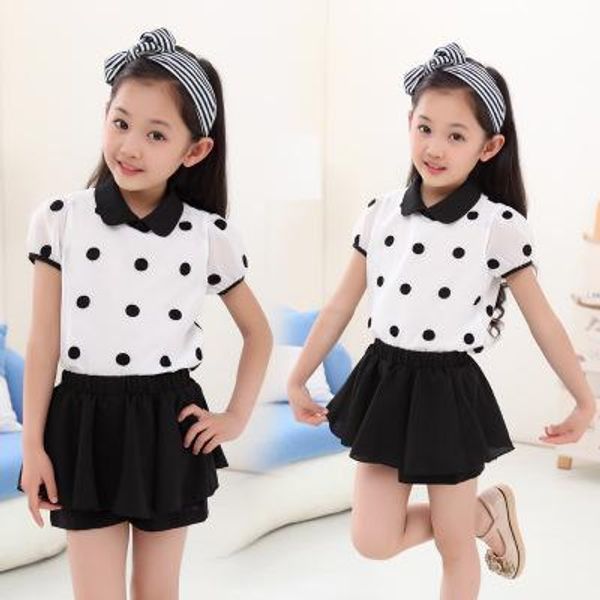 children's clothing summer point short sleeve girls set chiffon t-shirt + shorts baby girl clothes, White
children's clothing summer point short sleeve girls set chiffon t-shirt + shorts baby girl clothes, White