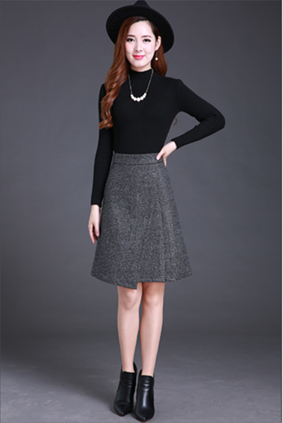 fashionable woolen plaid hip pleated skir elegant temperament high waist zipper vintage retro knee-length autumn and winte skirt, Black
fashionable woolen plaid hip pleated skir elegant temperament high waist zipper vintage retro knee-length autumn and winte skirt, Black