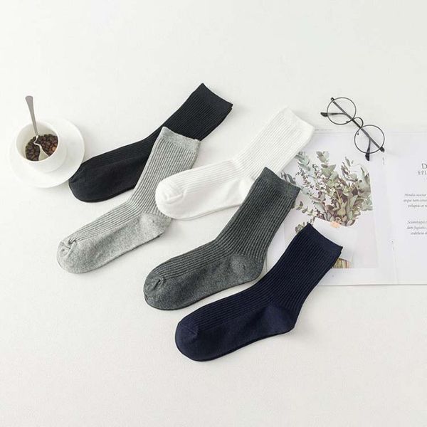 men fashion casual vertical stripes cotton tube socks solid color sweat-absorbent breathable casual male socks mid stockings, Black
men fashion casual vertical stripes cotton tube socks solid color sweat-absorbent breathable casual male socks mid stockings, Black