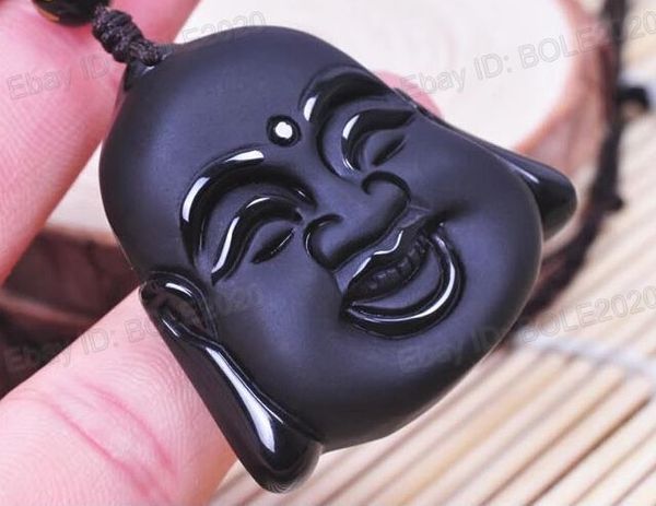 100% natural black obsidian carved laughing buddha lucky amulet pendant necklace, Silver
100% natural black obsidian carved laughing buddha lucky amulet pendant necklace, Silver