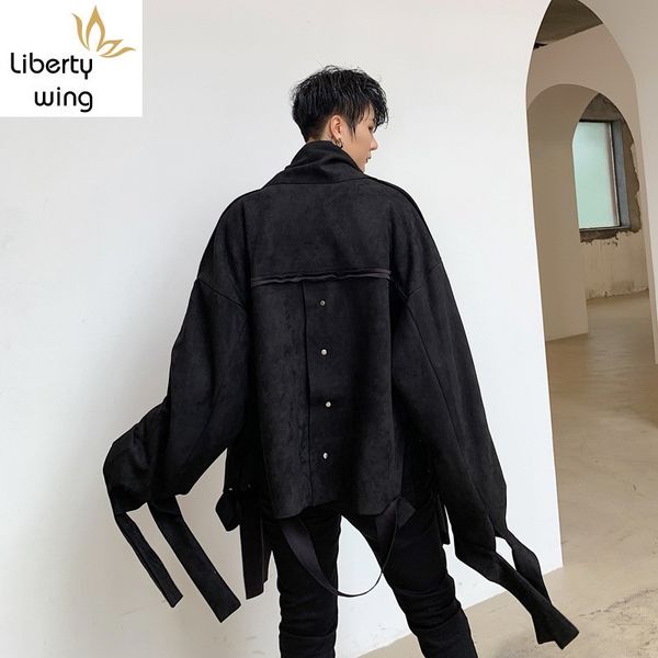 personality designer new irregular men suede jackets high street autumn casual loose fit stand collar black male outerwear coats, Black;brown
personality designer new irregular men suede jackets high street autumn casual loose fit stand collar black male outerwear coats, Black;brown